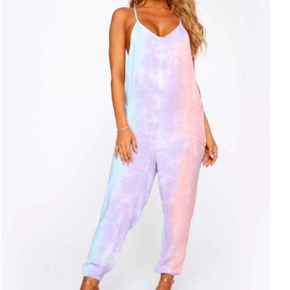 Fashion Nova Janika Tie Dye Jumpsuit - MultiColor
